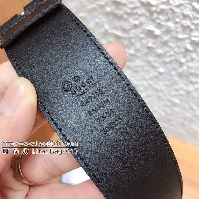 Gucci男士皮帶 古奇荔枝紋進口牛皮底腰帶  jjp1037